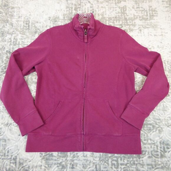 L.L. Bean Sweatshirt Women's Small Petite Pink Long Sleeve Full Zip Sweater - Picture 1 of 8